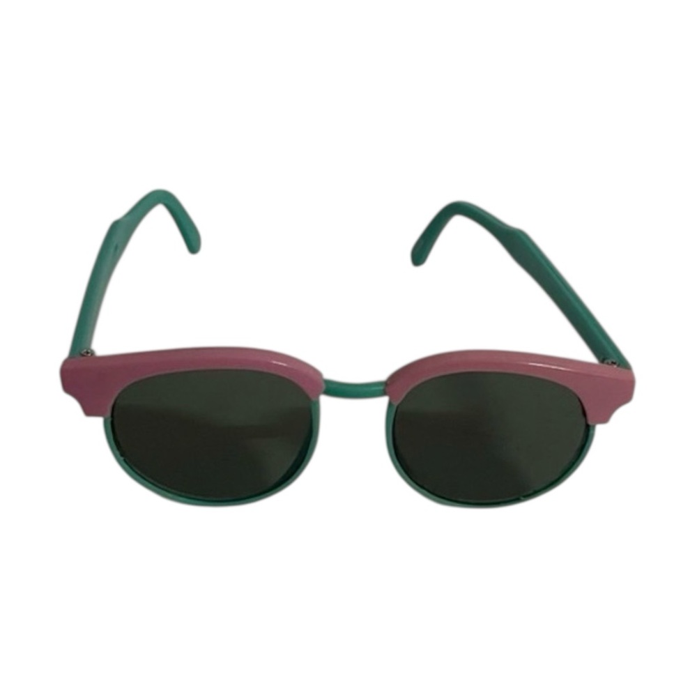 Girls Pink and Turquoise Round Sunglasses One Size